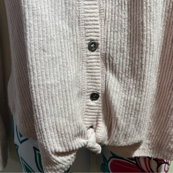 Pink Rose Blush Button Down Knit Shirt - Picture 3 of 4